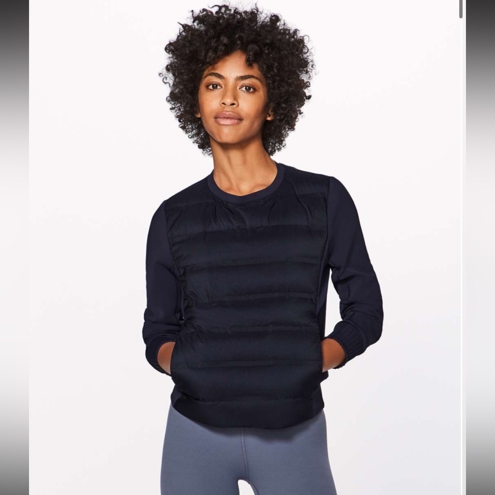Lululemon Athletica Crew Down & Around Goose Down Quilted Sweatshirt Size 6